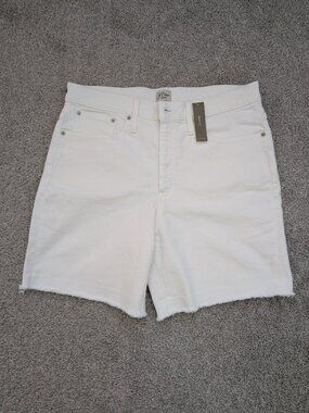 J Crew Size 31 White Denim Shorts Mini Casual Summer NWT